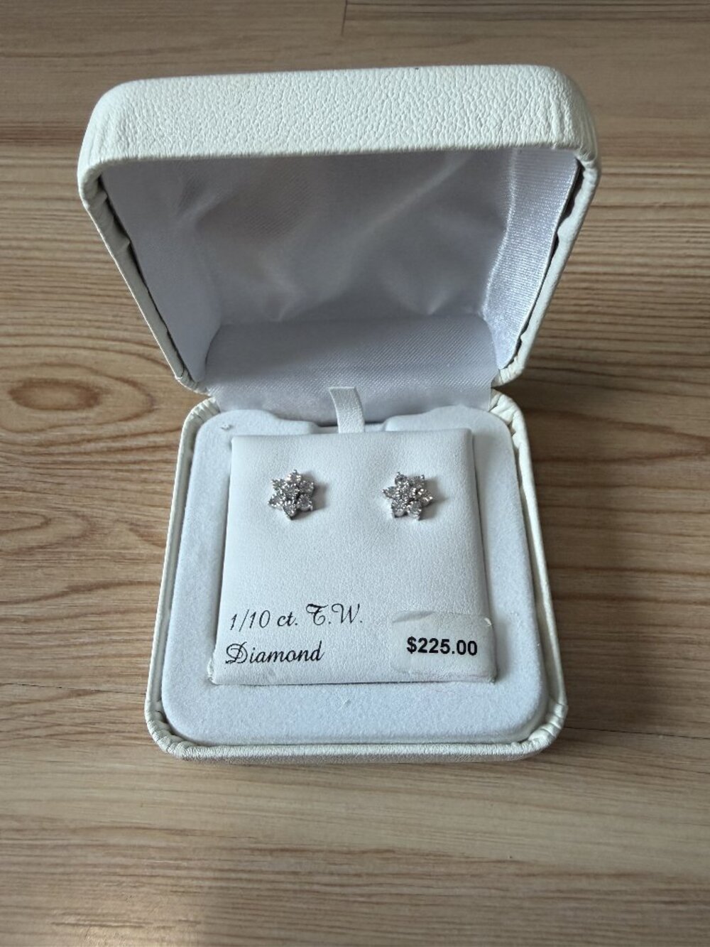 Diamond & Sterling Silver Floral Stud Earrings